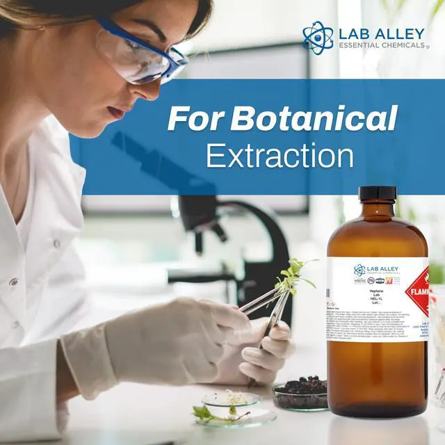 Alt view image 2 of 6 - Heptane Lab Grade Solvent, n-Heptane Chemical Solvent for Cleaning, Sample Preparation & Nonpolar Applications,16 Liters (Pack of 4 x 4 Liter Bottles)