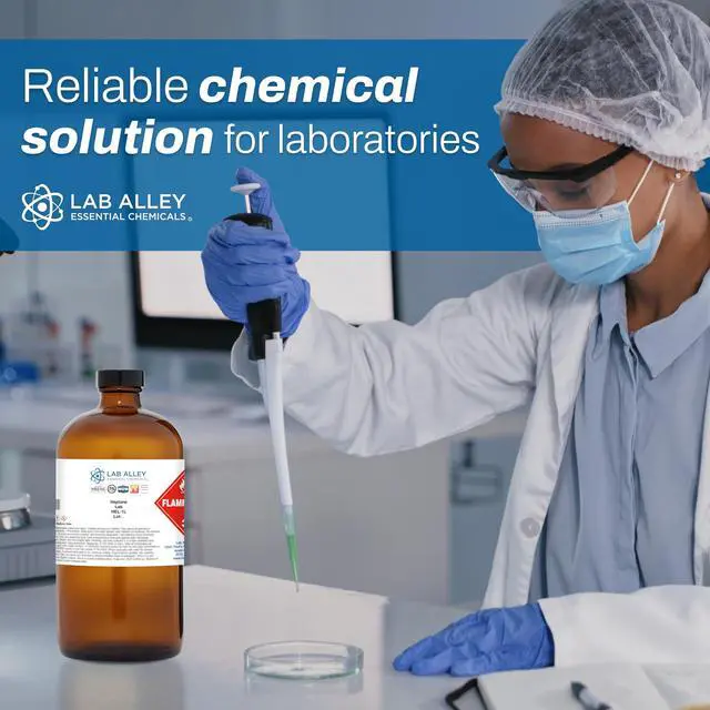 Alt view image 3 of 6 - Heptane Lab Grade Solvent, n-Heptane Chemical Solvent for Cleaning, Sample Preparation & Nonpolar Applications,16 Liters (Pack of 4 x 4 Liter Bottles)