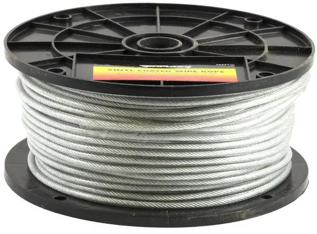 Main image of 70451 Wire Rope, Vinyl Coated Aircraft Cable, Silver, 250-Feet-by 3/32-Inch thru 3/16-Inch