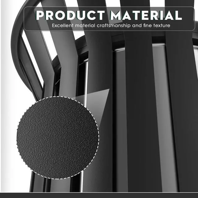 Alt view image 5 of 6 - 25.2IN Large Round Large Outdoor Trash Can, Heavy Duty Metal Slatted Garbage Can Outdoor, All Weather Resistant Commercial Garbage Cans, Waste Receptacle in Park, School, Beach, Patio Black