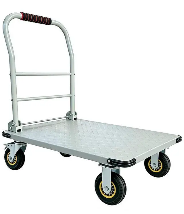 Main image of Heavy Duty Platform Truck Cart, 1800LBS Capacity Steel Flatbed Dolly, 36"x24" Large Utility Cart with 6" Swivel Wheels with Brakes, Foldable Hand Truck for Warehouse, Garage, Shipping & Moving