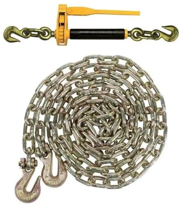 Main image of 5/16 x 20' Grade 70 Chain 5/16-3/8 Peerless QuikBinder Kit H5125-0658 Ratchet Load Binder WLL #7100