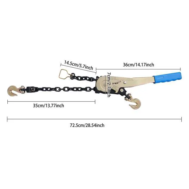 Alt view image 5 of 6 - Ratcheting Chain Binder Kit, Easy Ratchet Chain Binder with Grab Working Load Tie Down Hooks Heavy Duty Tie Down Ratchet Load Binder for Trucks & Flatbed Trailers (1/4" - 5/16", 4 Pack)
