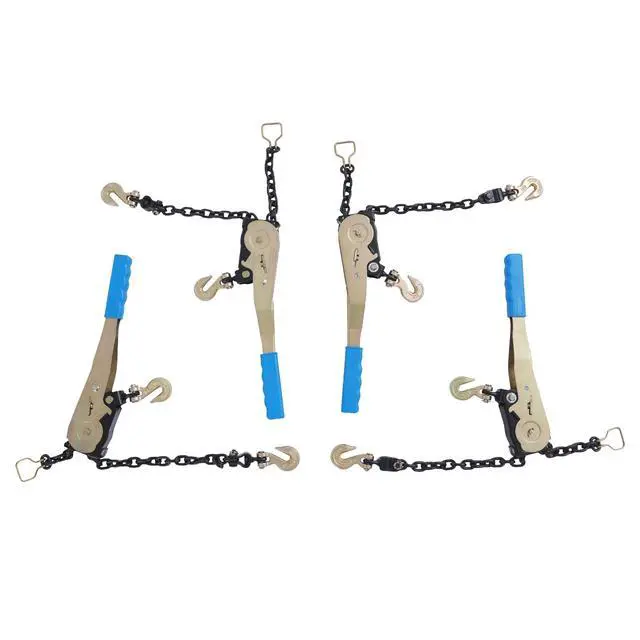 Alt view image 6 of 6 - Ratcheting Chain Binder Kit, Easy Ratchet Chain Binder with Grab Working Load Tie Down Hooks Heavy Duty Tie Down Ratchet Load Binder for Trucks & Flatbed Trailers (1/4" - 5/16", 4 Pack)