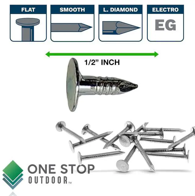 Alt view image 2 of 4 - 1/2 Inch - Galvanized Steel Roofing Felt Nails, Roofing Felt Pins Suit for Shed Roof Roofing Felt Slate Boards, Broad Head Pins (26800)