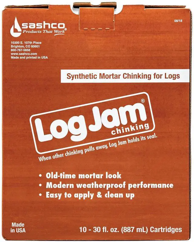 Main image of Log Jam Acrylic Latex Chinking Caulk, 30 oz Cartridge, Mortar White (Pack of 10)