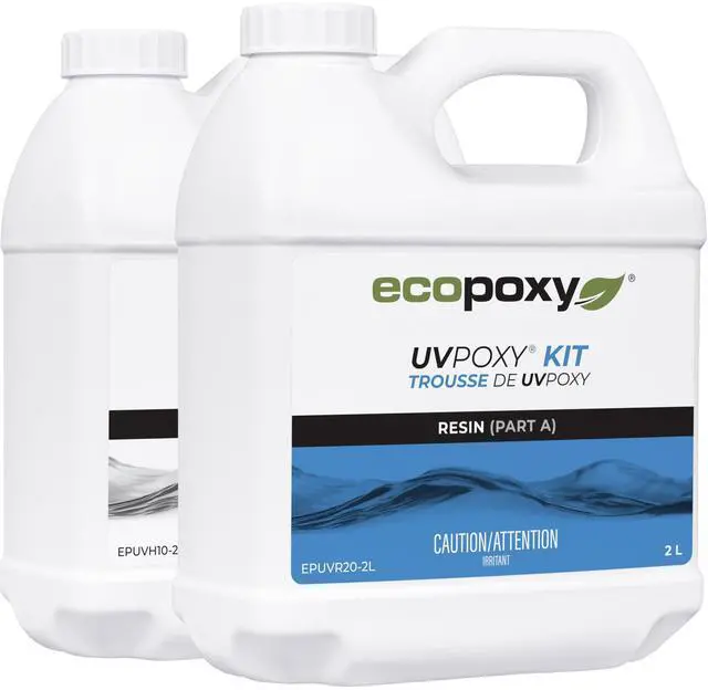 Main image of UVPoxy Table Top Coating & Art Epoxy Resin Kit - 1.06 Gal / 4L: Fast-Curing, UV/Yellowing Resistant, Water-Clear, Bio-Based Resin | Self-Leveling, High-Gloss Epoxy for Table Tops & Fluid Arts