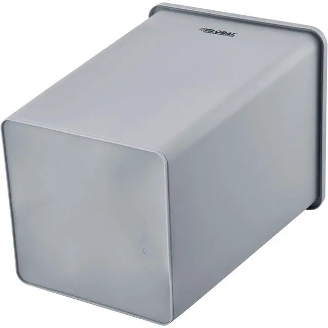 Alt view image 4 of 5 - Square Plastic Garbage Can, 35 Gallon Capacity, Indoor/Outdoor Rated, 19-1/2"W x 19-1/2"D x 27-4/5"H, Utility Trash Can, No Lid, Gray