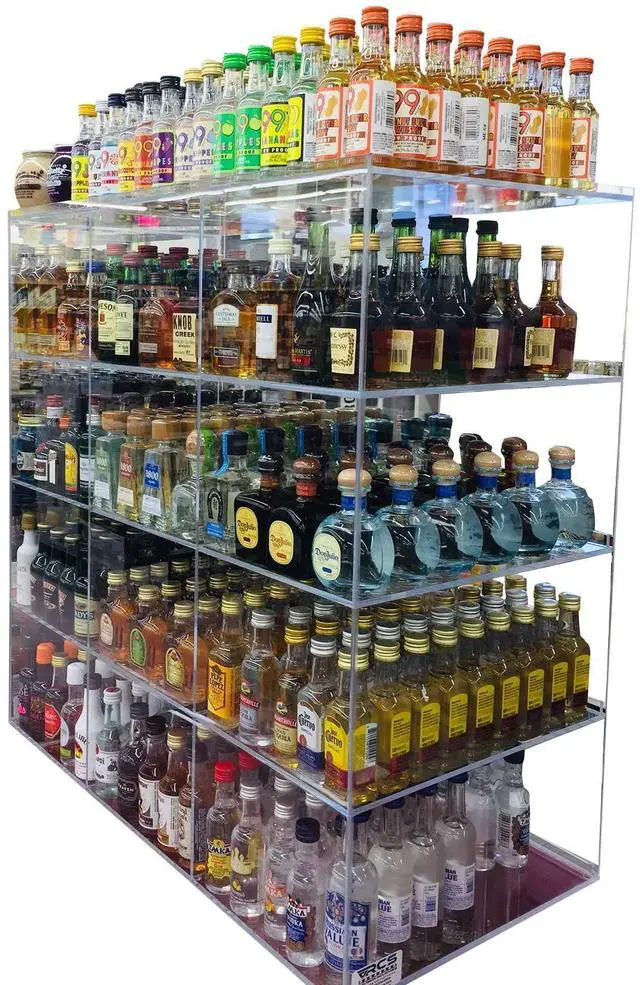 Main image of Commercial Retail Display for Mini Sampler 50ml Liquor Shot Airplane Bottles Nips Rack Also Any Other Point of Sale Items 12 Section
