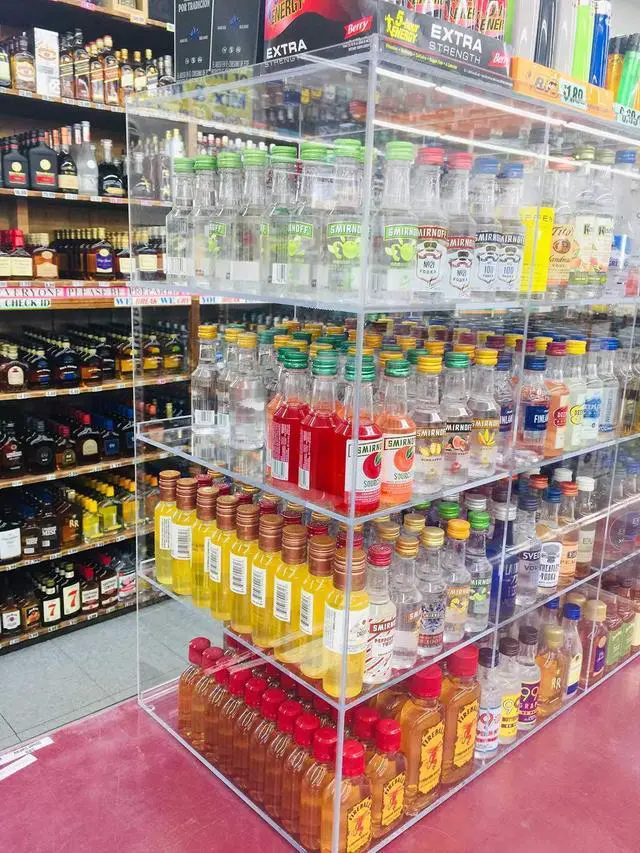 Alt view image 3 of 6 - Commercial Retail Display for Mini Sampler 50ml Liquor Shot Airplane Bottles Nips Rack Also Any Other Point of Sale Items 12 Section