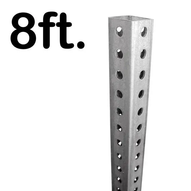 Alt view image 5 of 6 - Square Sign Post - 8 Feet Tall and 1.5" Wide Galvanized Steel Post, 7/16 Inch Diameter Mounting Holes, Made in USA