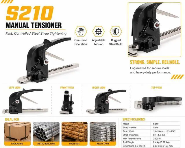 Alt view image 4 of 6 - YBICO S210. PBT58 Steel Strapping Tensioner Banding Tool | Banding Tool, Pusher Rack, PBT58