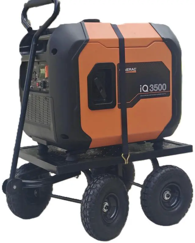 Main image of Universal Generator Wheel Kit Cart with 10-Inch Pneumatic Wheels, Black Steel, Compatible with Honda EU3000is, Generac iQ3500, Predator 3500, Predator 5000, Powersmart 3600, and Many Other generators