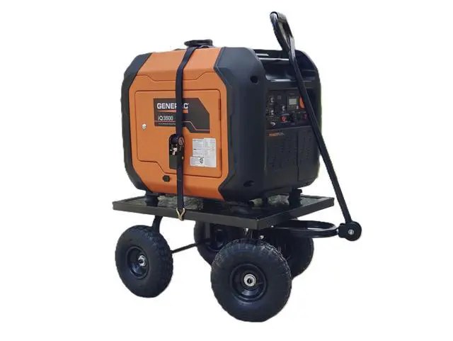 Alt view image 2 of 6 - Universal Generator Wheel Kit Cart with 10-Inch Pneumatic Wheels, Black Steel, Compatible with Honda EU3000is, Generac iQ3500, Predator 3500, Predator 5000, Powersmart 3600, and Many Other generators