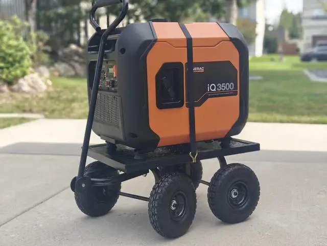 Alt view image 3 of 6 - Universal Generator Wheel Kit Cart with 10-Inch Pneumatic Wheels, Black Steel, Compatible with Honda EU3000is, Generac iQ3500, Predator 3500, Predator 5000, Powersmart 3600, and Many Other generators