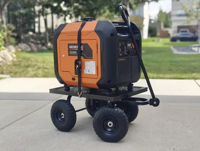 Alt view image 4 of 6 - Universal Generator Wheel Kit Cart with 10-Inch Pneumatic Wheels, Black Steel, Compatible with Honda EU3000is, Generac iQ3500, Predator 3500, Predator 5000, Powersmart 3600, and Many Other generators