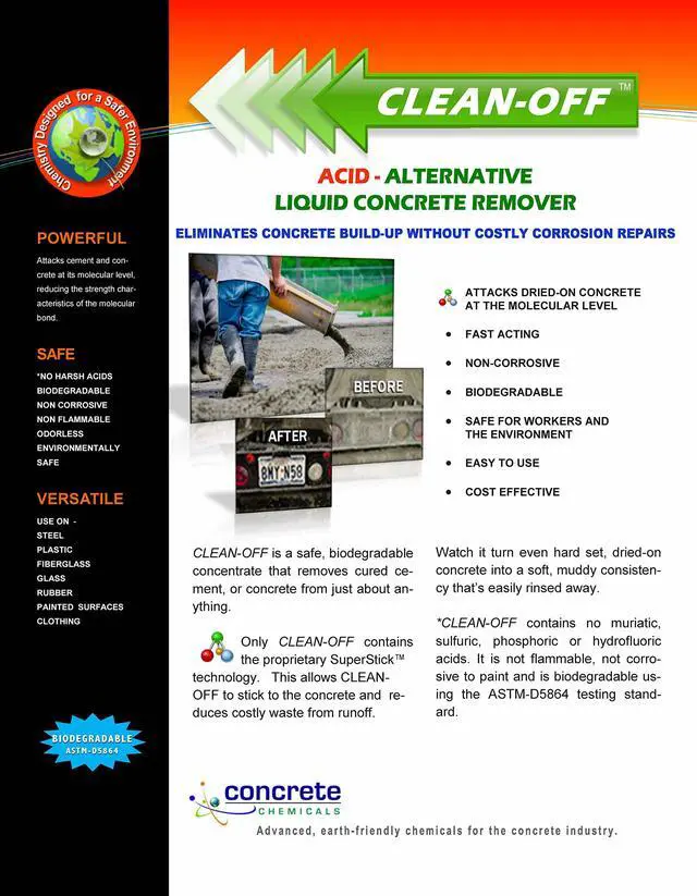 Alt view image 5 of 6 - CLEAN-OFF Liquid Concrete Remover 5 Gallon