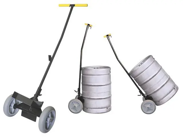Alt view image 3 of 4 - Hand Truck, 400 LB, Keg and Pail Truck, w/Ergonomic Handle, Stainless Steel, Keg Hook, Oiled Wheels