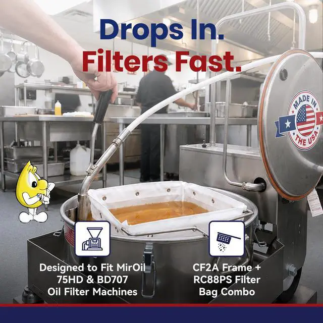 Alt view image 3 of 6 - C88PS Bag and Frame Combo, EZ Flow Fryer Filter Bag Part 02855, For Heavy Crumb Loads, Replacement for Filter Machines 75HD -79200, BD707-63470