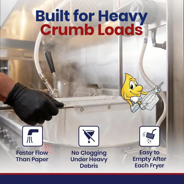 Alt view image 5 of 6 - C88PS Bag and Frame Combo, EZ Flow Fryer Filter Bag Part 02855, For Heavy Crumb Loads, Replacement for Filter Machines 75HD -79200, BD707-63470
