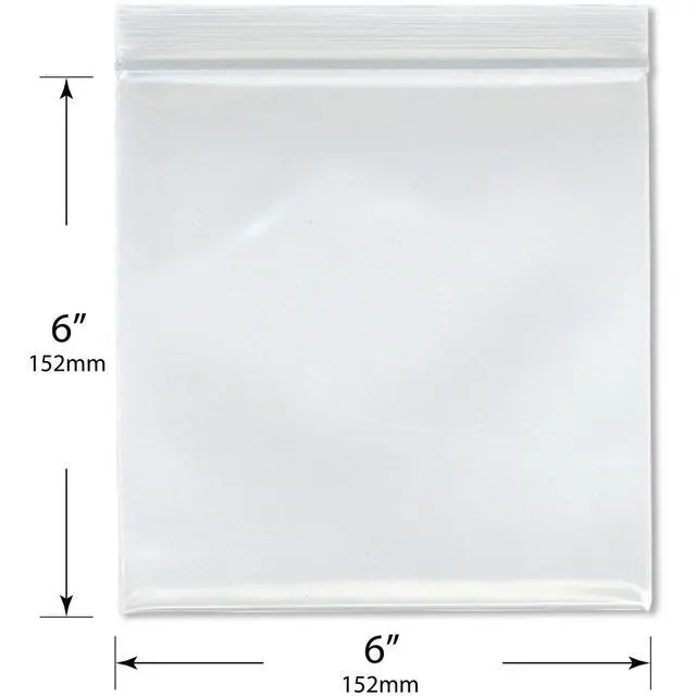Alt view image 2 of 3 - 6" x 6" (Case of 1,000), 8 Mil Extra Thick Heavy Duty Zipper Reclosable Plastic Bags
