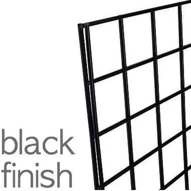 Alt view image 5 of 6 - Gridwall Panel Display Fixture with Gondola Base - Black Grid Gondola Unit with Casters