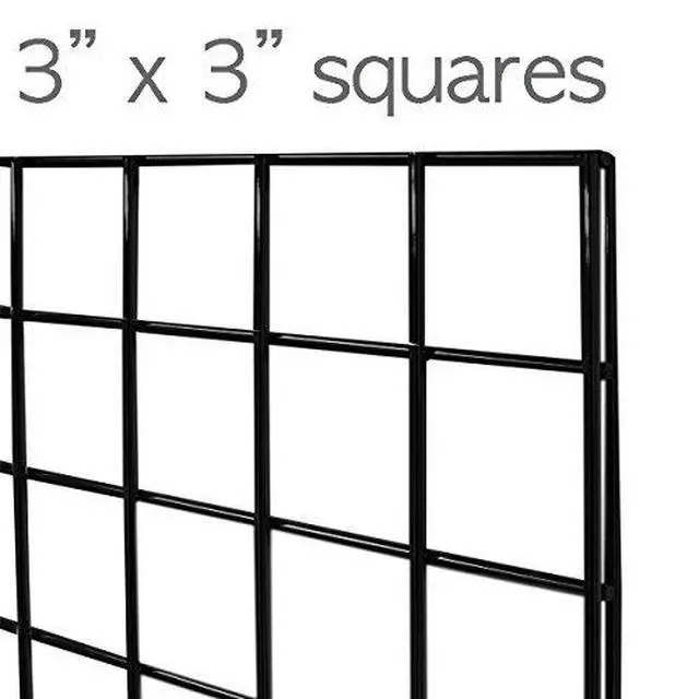Alt view image 6 of 6 - Gridwall Panel Display Fixture with Gondola Base - Black Grid Gondola Unit with Casters