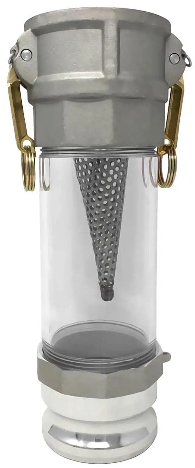 Main image of 3" in-line Camlock Polycarbonate Sight Glass and Strainer Assembly (CAM-30-SGST-PCAL)