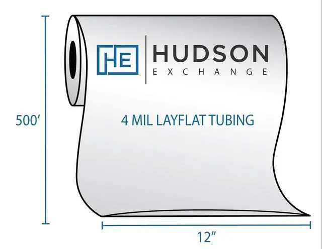 Alt view image 2 of 6 - Hudson Exchange 12" x 500', 4 Mil, Poly Tubing Roll, Food Grade LDPE Resin, Custom Length Packaging