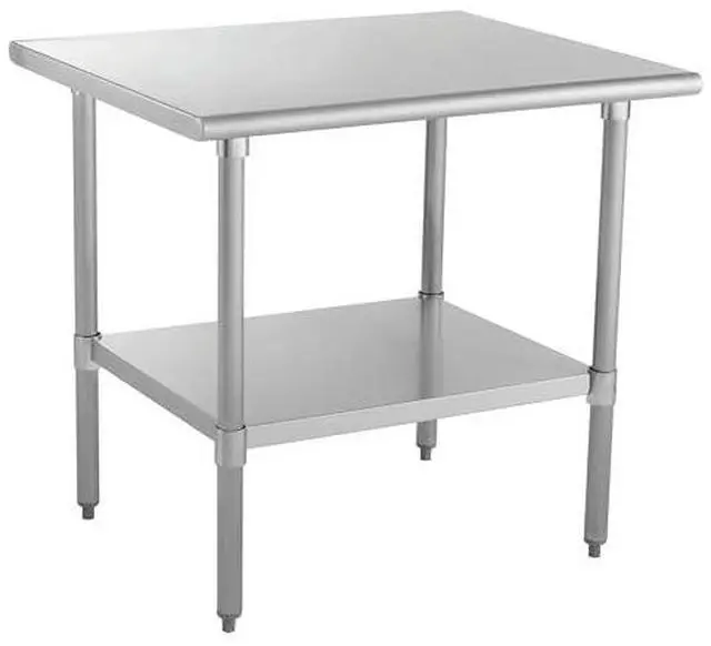 Main image of Stainless Steel Kitchen Prep Table 48"x24" with Undershelf, NSF Worktable for Restaurants - 18ga/430SS (28W-032)
