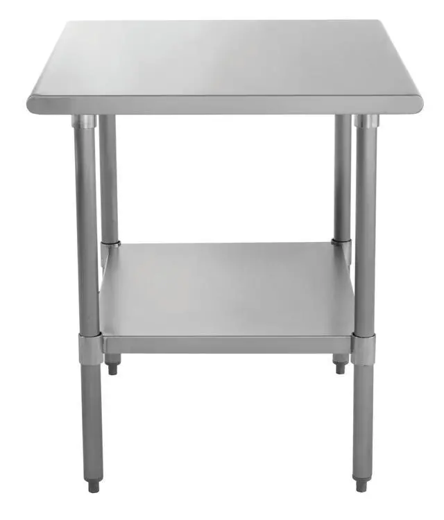 Alt view image 4 of 5 - Stainless Steel Kitchen Prep Table 48"x24" with Undershelf, NSF Worktable for Restaurants - 18ga/430SS (28W-032)