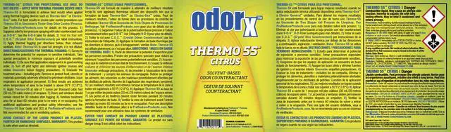 Alt view image 2 of 2 - ODORx Thermo 55 Citrus Solvent-based Professional Odor Counteractant for Thermal Fogging, 1 Gal