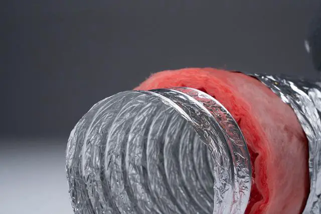 Alt view image 4 of 6 - 8'' Inch Flexible Aluminum Ducting Hose Insulated R-8.0 Air Duct Pipe for for Heavy Duty HVAC & Exhaust Ductwork Insulation - 25' Feet Long - in Accordance with UL 181, R-8.0 Pink