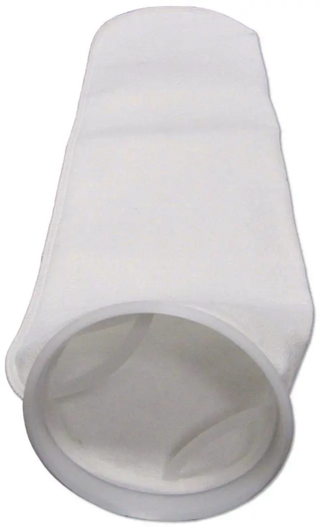 Main image of #2 Size 5 Micron Liquid Filter Bags, Polyester Felt, Polypropylene Ring, 7-1/16" Diameter x 32" Length, Max Temperature 300°F, 4.4 Sq. Ft. Surface Area, Welded Seam
