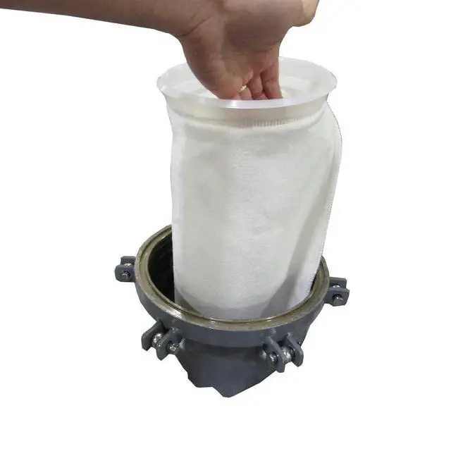 Alt view image 2 of 2 - #2 Size 5 Micron Liquid Filter Bags, Polyester Felt, Polypropylene Ring, 7-1/16" Diameter x 32" Length, Max Temperature 300°F, 4.4 Sq. Ft. Surface Area, Welded Seam