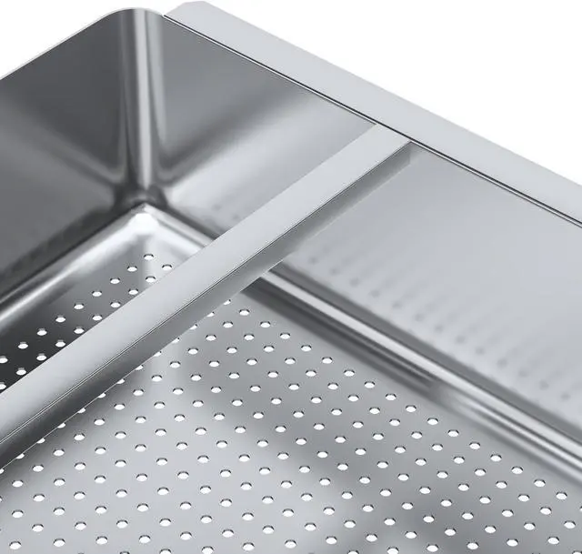Alt view image 6 of 6 - Pre-Rinse Basket with Stainless Steel Slides | Premium Quality Stainless Steel Scrap Basket for Commercial Sinks (23-1/2 x 23-1/2 x 4)