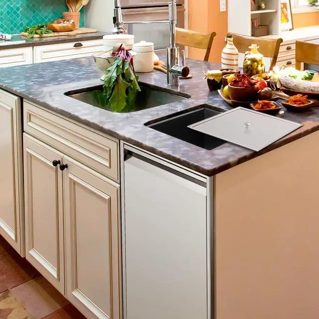 Alt view image 5 of 6 - Pull Out Trash Drawer, 19''W x 27''H x 16''D Stainless Steel Built-in Single Trash Drawer Outdoor Kitchen Cabinets Trash Bin for BBQ Island Grill Station