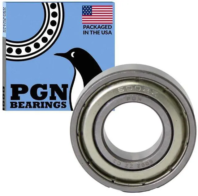 Main image of PGN (100 Pack) 6002-ZZ Bearing - Lubricated Chrome Steel Sealed Ball Bearing - 15x32x9mm Bearings with Metal Shield & High RPM Support