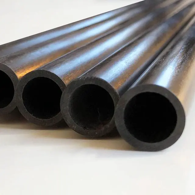 Main image of Carbon Fiber Tube - 12mm X 8mm x 1000mm Pultruded Round Hollow Carbon Fiber rods Black Matte Finish - Pure Carbon Fibre Hollow Tube shafts - for RC Planes-Drones, Boat DIY Craft Projects
