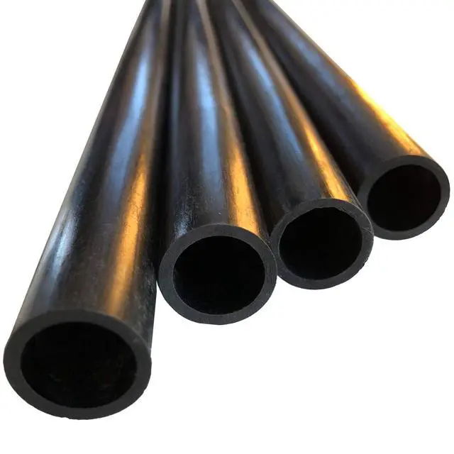 Alt view image 3 of 6 - Carbon Fiber Tube - 12mm X 8mm x 1000mm Pultruded Round Hollow Carbon Fiber rods Black Matte Finish - Pure Carbon Fibre Hollow Tube shafts - for RC Planes-Drones, Boat DIY Craft Projects