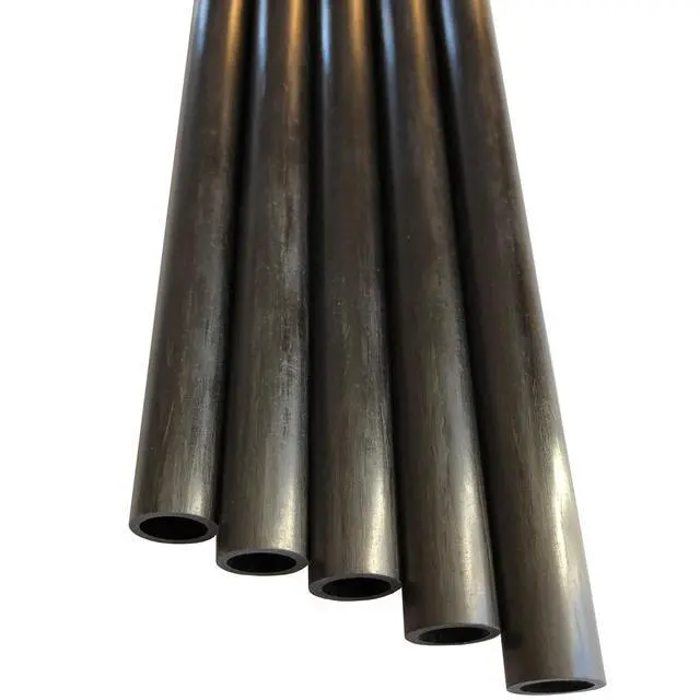 Alt view image 4 of 6 - Carbon Fiber Tube - 12mm X 8mm x 1000mm Pultruded Round Hollow Carbon Fiber rods Black Matte Finish - Pure Carbon Fibre Hollow Tube shafts - for RC Planes-Drones, Boat DIY Craft Projects