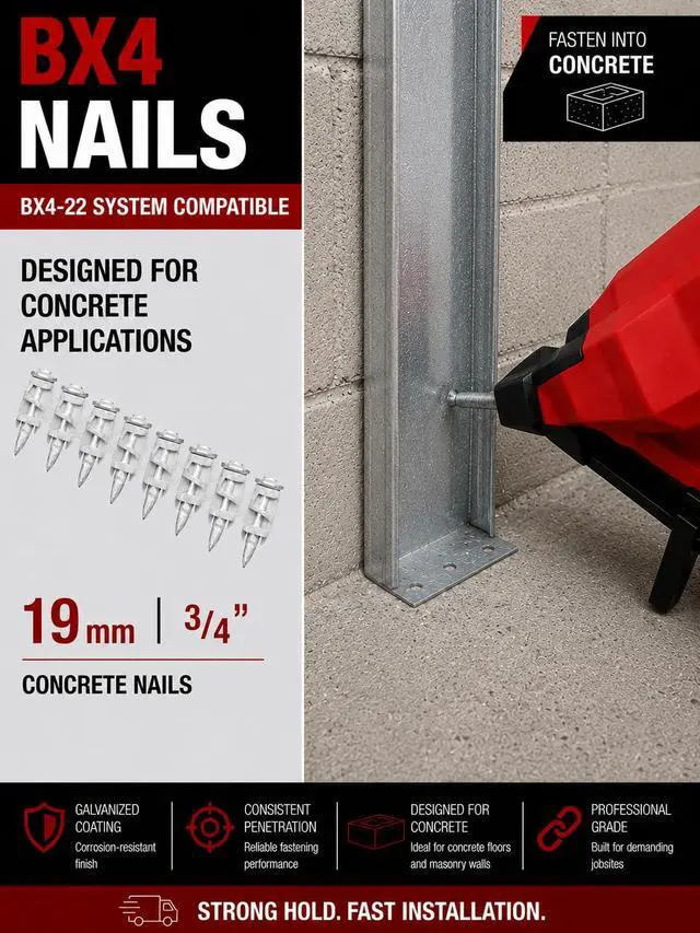 Alt view image 4 of 6 - 3/4 Concrete Nails For Hilti BX4-1,000 Compatible X-C 20 B4 MX Concrete Nails