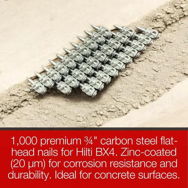 Alt view image 6 of 6 - 3/4 Concrete Nails For Hilti BX4-1,000 Compatible X-C 20 B4 MX Concrete Nails