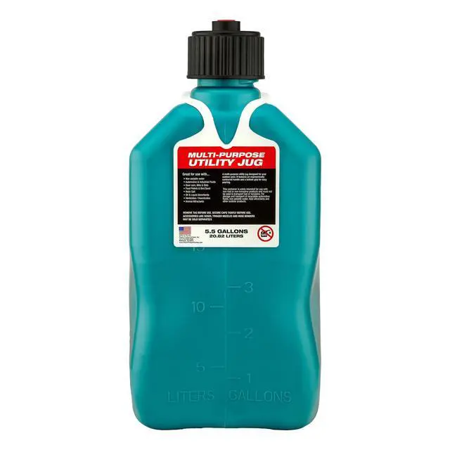 Alt view image 5 of 6 - 3622-CA, 5.5-Gallon Square Motorsport Jug Caribbean w/ 14" Deluxe Hose Close-Trimmed Cap and Neck for Tight Seal (4 Pack)