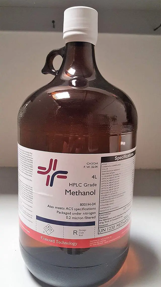 Main image of Methanol, HPLC, ACS, 99.9% Min, 4-Liter, Case of 4