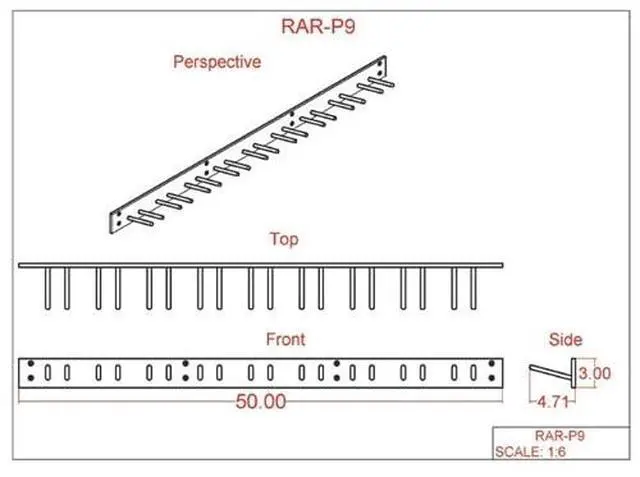 Alt view image 3 of 3 - X-Ray Apron Rack (Wall Mount) - 18 Pegs, for 9 Lead Aprons