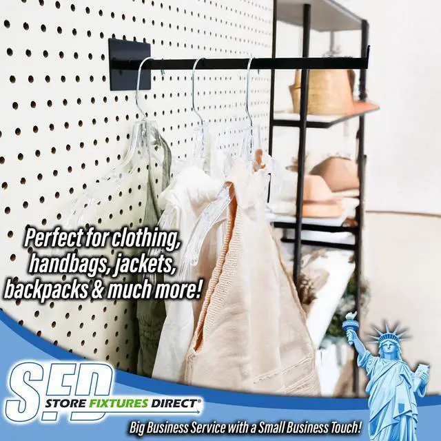 Alt view image 4 of 6 - 12" Pegboard Straight Arm Faceout Hook, Peg Shelf Bracket, Black, 10 Pack