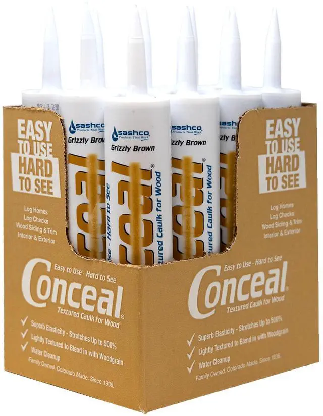 Main image of 46090-12 Conceal Textured Wood Caulking, 10.5 Ounce Tube, Grizzly Brown (Pack of 12)