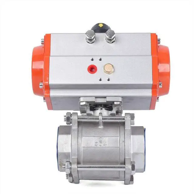 Alt view image 3 of 6 - 2" Pneumatic Actuated Ball Valve Pneumatic Air Actuated Stainless Ball Valve Single Acting Spring Return