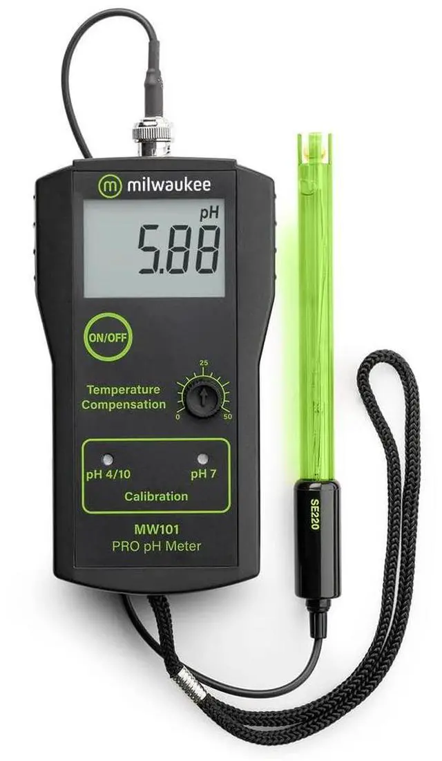 Main image of MW101 LED Economy Portable pH Meter with Manual Calibration, 0.0 to 14.0 pH, +/-0.2 pH Accuracy, 0.01 pH Resolution